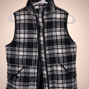 Black and white Plaid vest